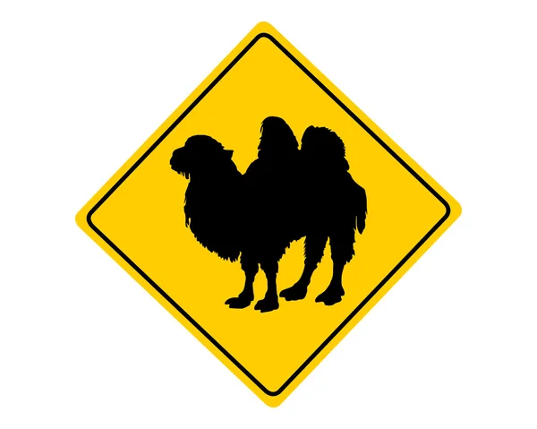 Bactrian camel warning sign — Stock Vector