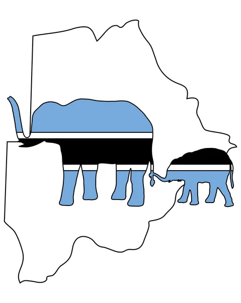 Botswana elefántok — Stock Vector
