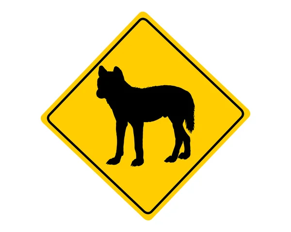 Dingo-Warnschild — Stockvektor