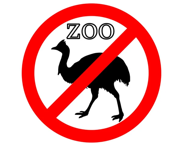 Cassowary i zoo förbjudet — Stock vektor