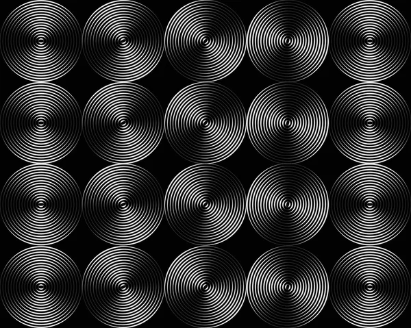 Metallic shimmering background picture out of many grey circle lines — Stock Vector