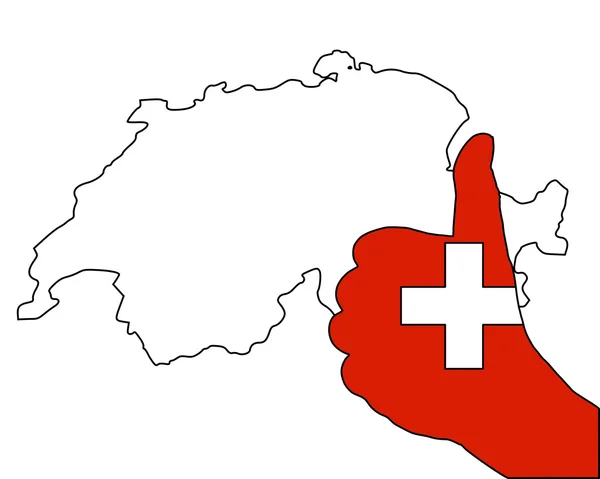 Suiza señal de mano — Vector de stock
