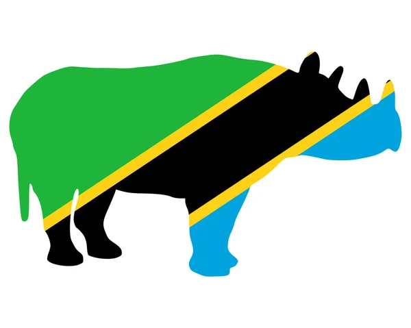 Tanzania zwarte neushoorn — Stockvector