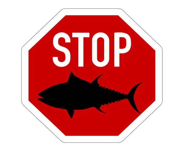 Stoppschild Thunfisch — Stockvektor