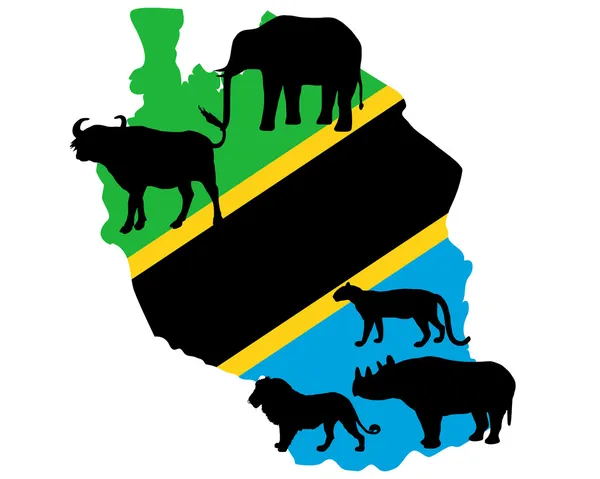 Wielki pięć Tanzanii — Wektor stockowy