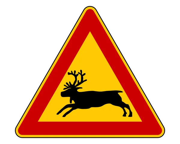 Panneau d'avertissement pour rennes — Image vectorielle