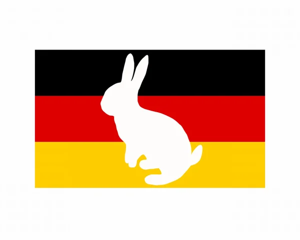 Bandera de Alemania con conejito de Pascua — Vector de stock