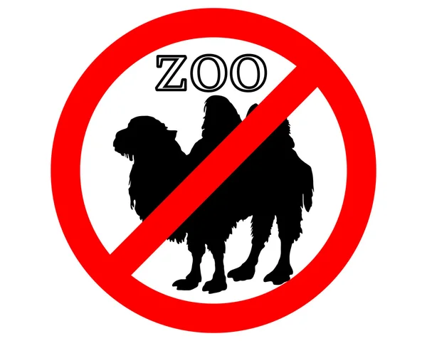 Batrian camel in zoo prohibited — Stock Vector