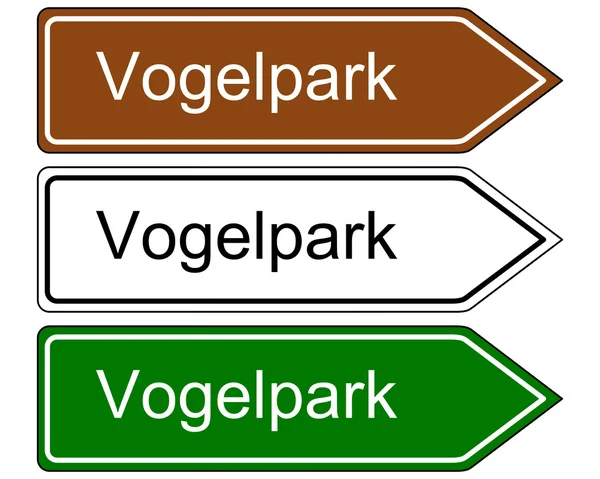 Direção sinal pássaro parque — Vetor de Stock