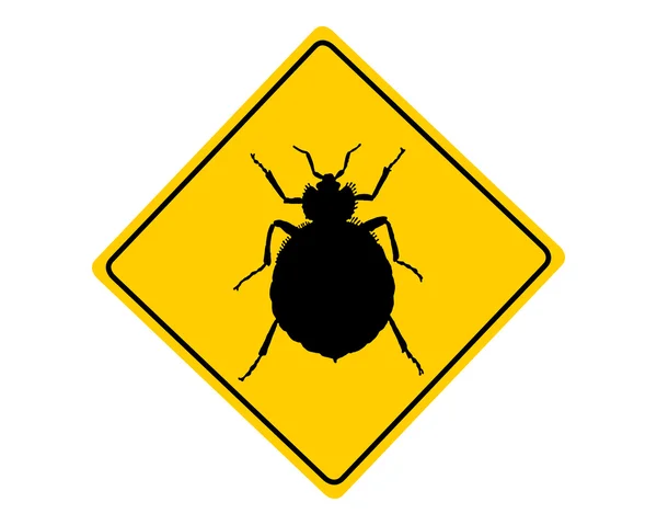 Bed bug warning sign — Stock Vector