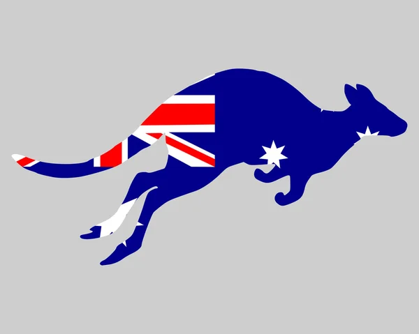 Bandeira da Austrália com canguru — Vetor de Stock