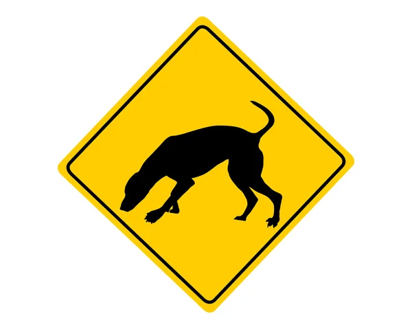 Dog at work warning sign — Stock Vector