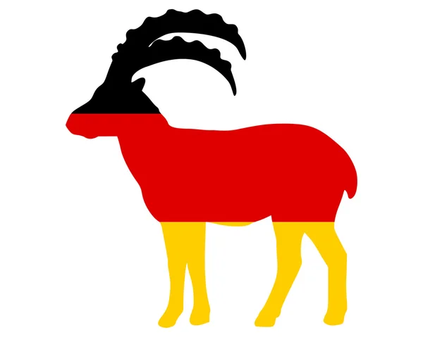 Vlag van Duitsland met Steenbok — Stockvector