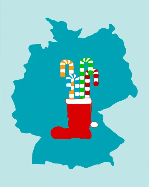 Weihnachtsstiefel gefüllt mit Lakritze — Stockvektor