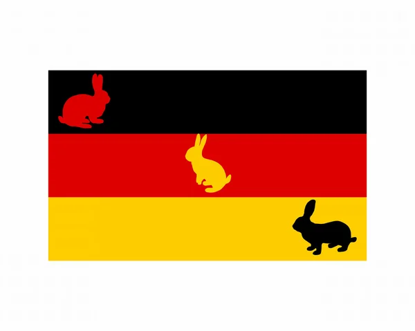 Flag of Germany with easter bunnys — Stock Vector
