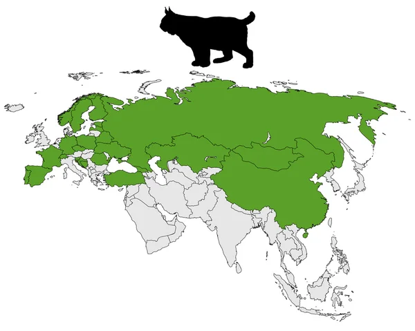 Mappa dell'intervallo Lynx — Vettoriale Stock
