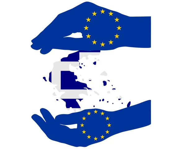 Ayuda europea para Grecia — Vector de stock