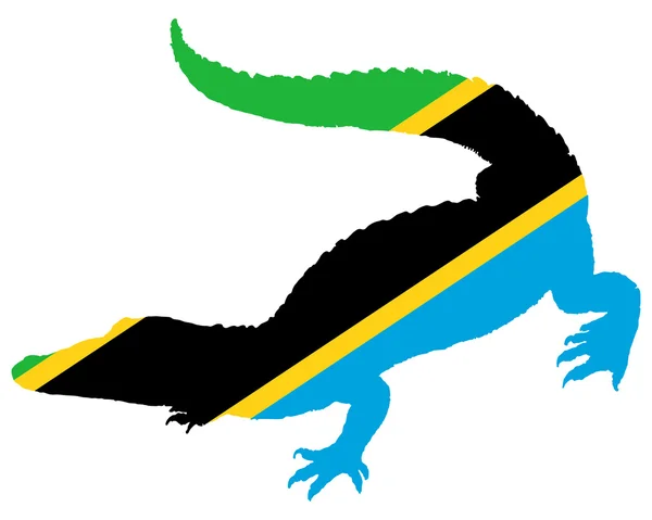 Krokodýl Tanzanie — Stockový vektor