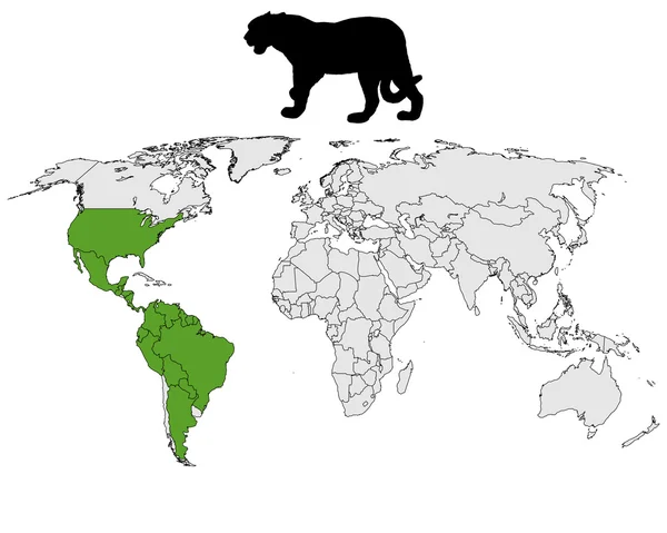 Distribución de Jaguar — Archivo Imágenes Vectoriales