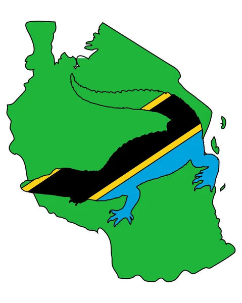 Crocodile Tanzania — Stock Vector