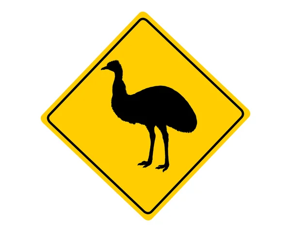 Emu signe d'avertissement — Image vectorielle