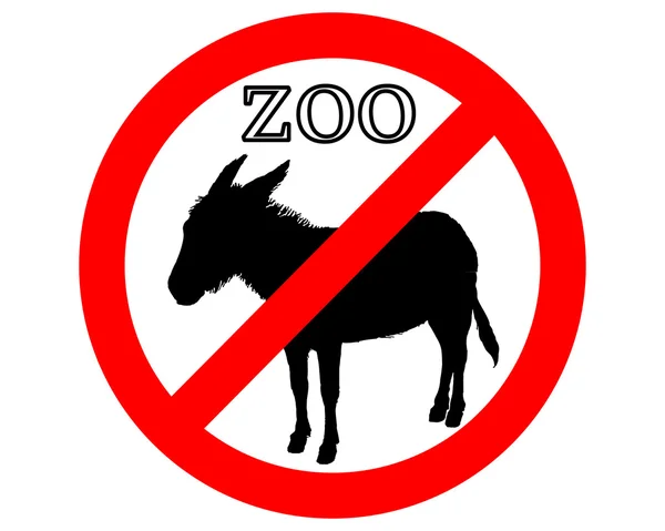 Donkey in zoo prohibited — Stock Vector
