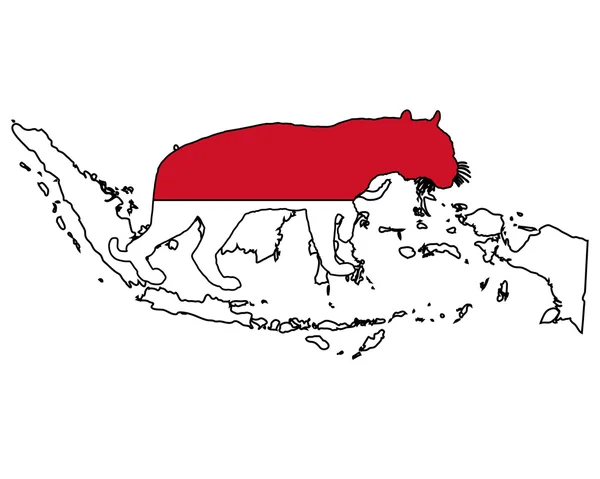 Indonesia tigre — Vector de stock
