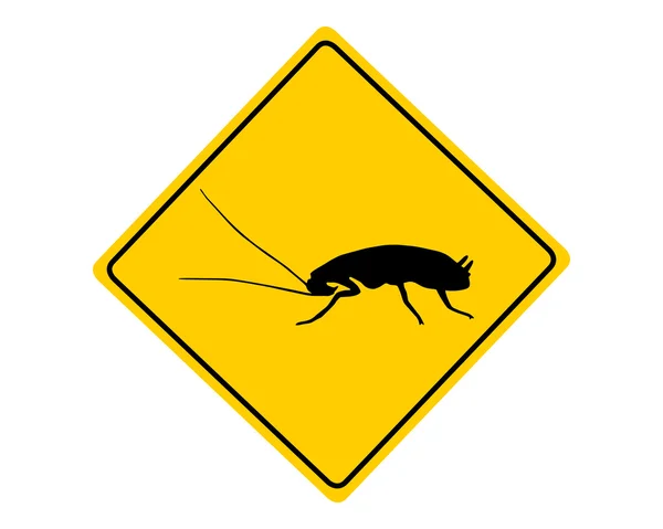 Señal de advertencia de cucaracha — Vector de stock