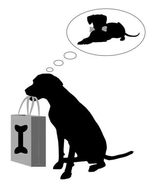 Hond dromen van voeding — Stockvector