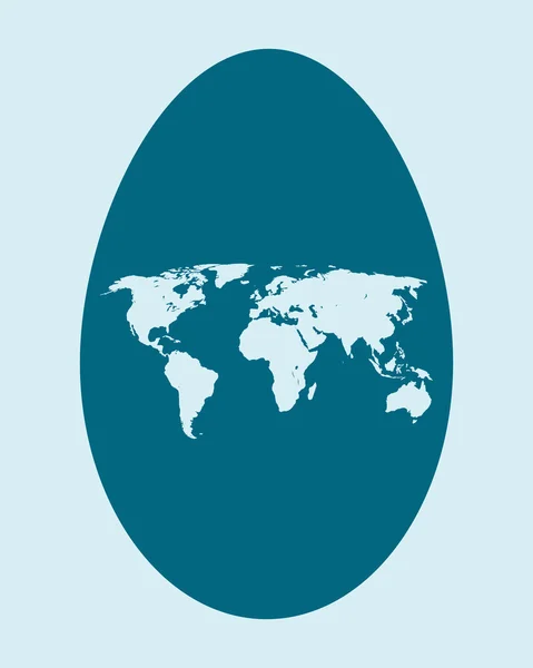 Symbolic illustration of all continents in an egg during eastern — Stock Vector
