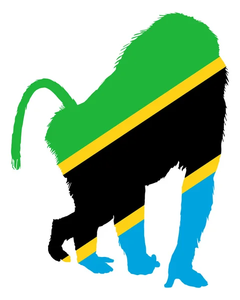 Baboon Tanzania — Stock Vector