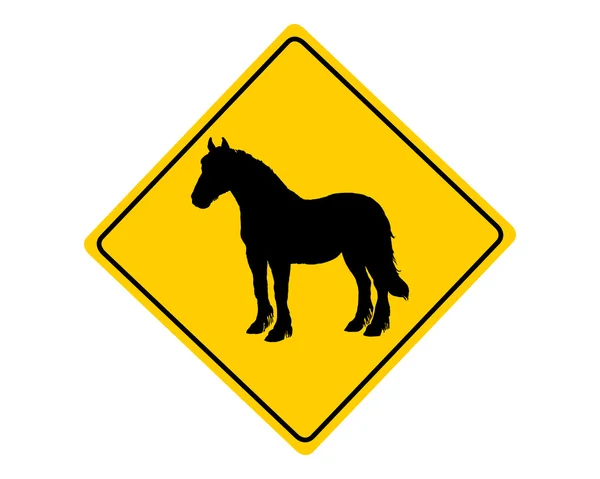 Sinal de aviso do cavalo — Vetor de Stock