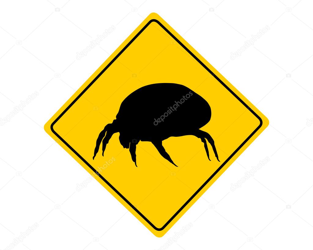 House dust mite warning sign
