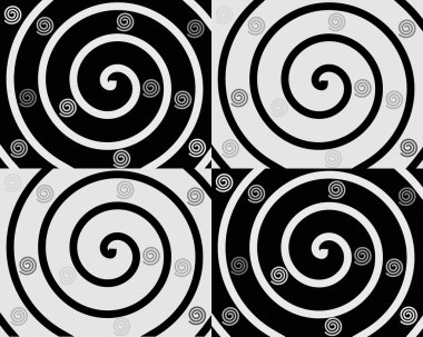 siyah ve beyaz arka plan üzerinde spiral ayrıntıları