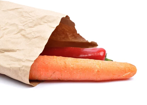 Vegetables in paper bag — Stock Photo, Image