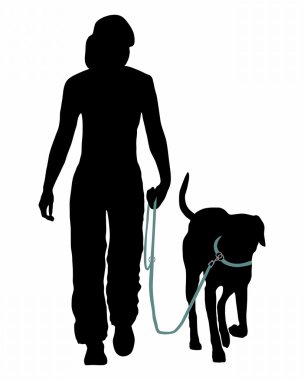 Dog training (Obedience): Command: Go at the leash! clipart