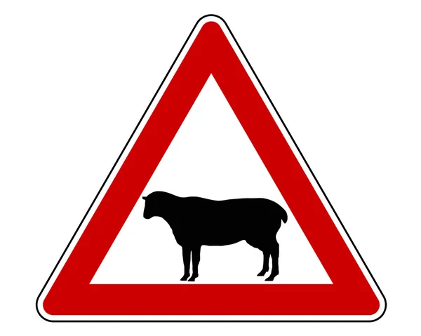 Panneau d'avertissement mouton — Image vectorielle