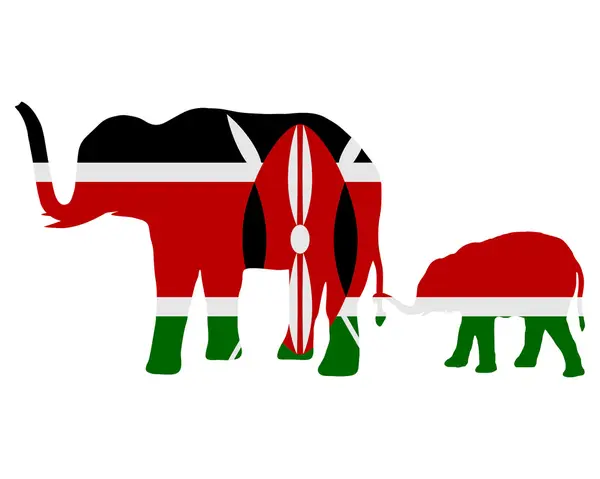 Gajah Kenya - Stok Vektor