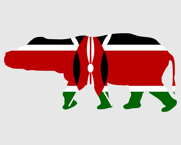 Su aygırı Kenya — Stok Vektör