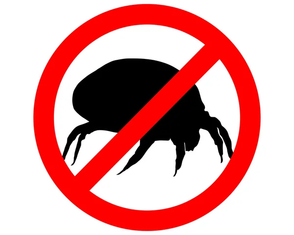 The illustration of a prohibition sign for house dust mites — Stock Vector