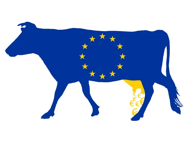 Subvenciones europeas a la leche — Archivo Imágenes Vectoriales