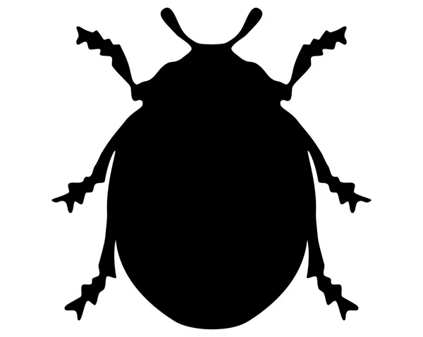 Silhouette coccinelle — Image vectorielle