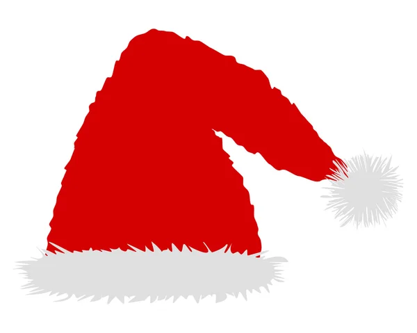 Een rode doppen van de kerstman op wit — Stockvector