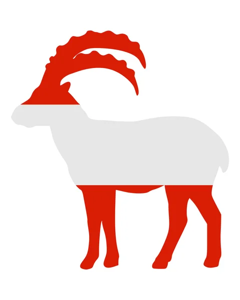 Flag of Austria with capricorn — Stockvector