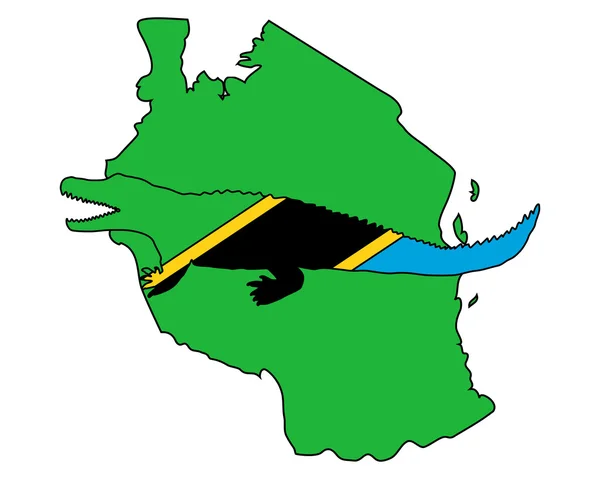 Cocodrilo del Nilo Tanzania — Vector de stock