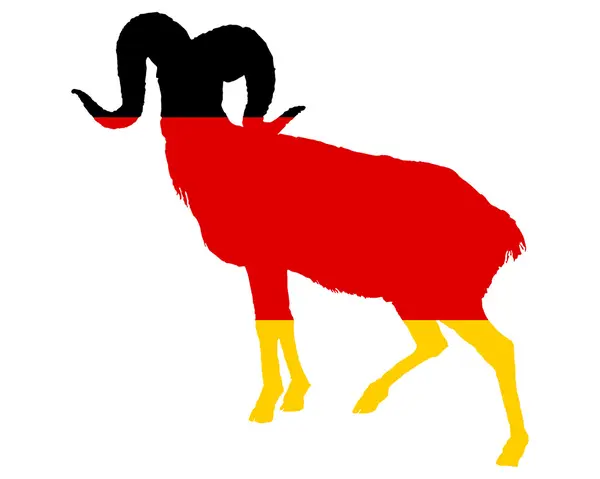 Bandeira da Alemanha com carneiro —  Vetores de Stock