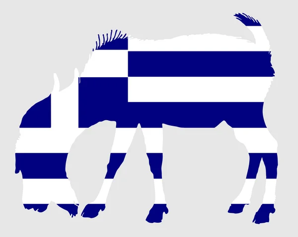 Drapeau de Grèce avec chèvre — Image vectorielle