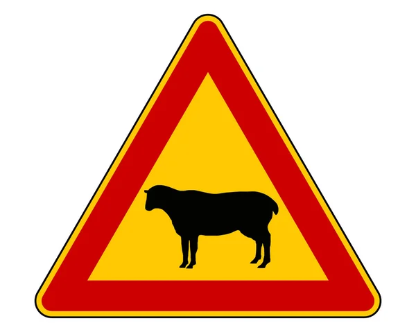 Panneau d'avertissement mouton — Image vectorielle