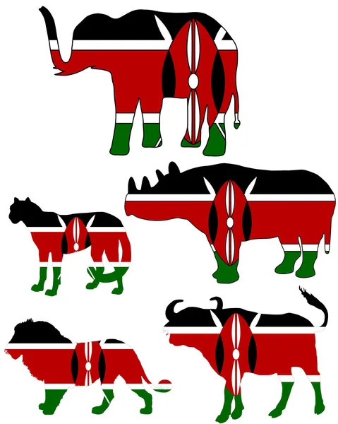Grote vijf Kenia — Stockvector