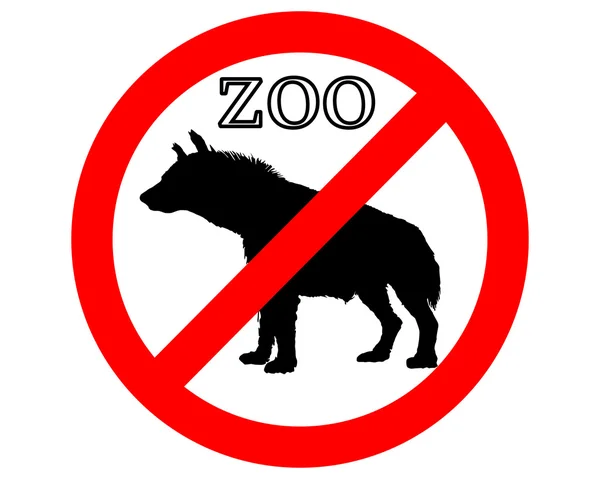 Hiena w zoo zabronione — Wektor stockowy